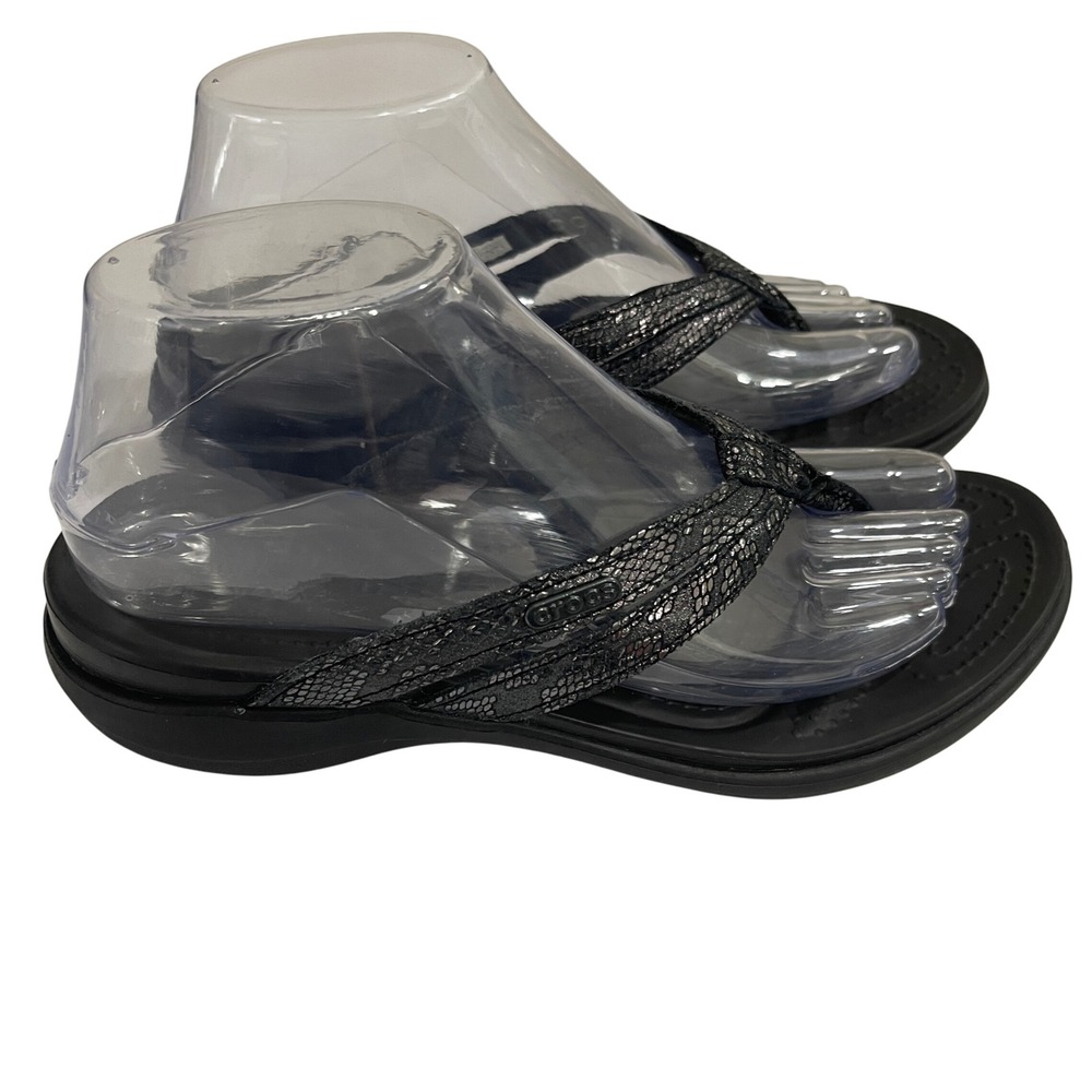 Black Women's Sequin Thong Sandals